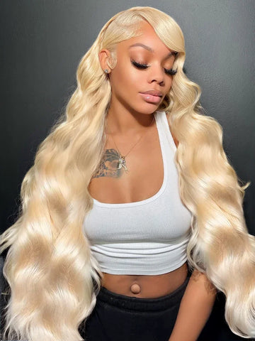 613 Blonde Body Wave Lace Front Wig 13x4 13x6 Human Hair Wig Pre Plucked HD Transparent Lace Frontal 30 40 Inch Wigs For Women