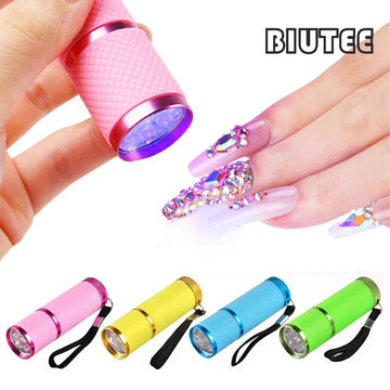 Portable Mini 9 LED UV Nail Dryer Flashlight for Gel Polish Curing Handheld LED Manicure Lamp Fast Drying Nail Art Gel tool