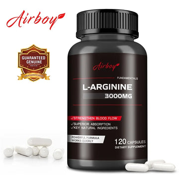 L-Arginine Capsules - Boosts Muscle Mass, Energy, Endurance, Improve Blood Circulation