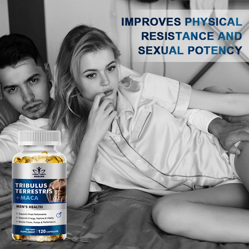 2PCS Men's L-Arginine Endurance Tribulus Terrestris Capsules Male and Female Supplements-Muscle Mass, Endurance and Vitality